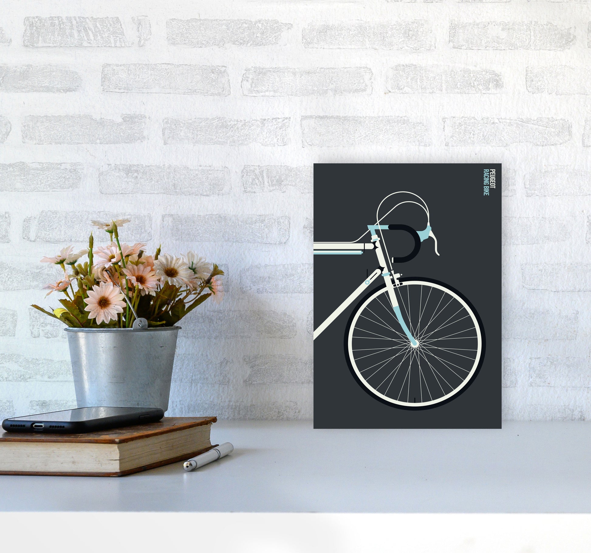 Peugeot front Art Print by Bo Lundberg A4 Black Frame