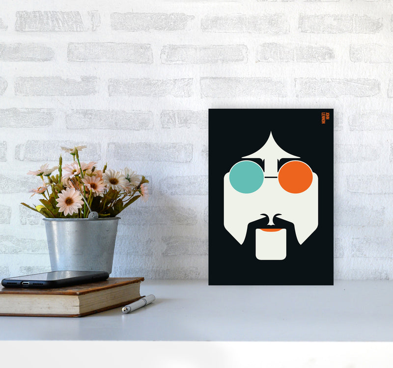 Icons John Lennon Art Print by Bo Lundberg A4 Black Frame