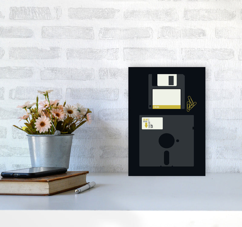 Icons Floppy 2 Art Print by Bo Lundberg A4 Black Frame