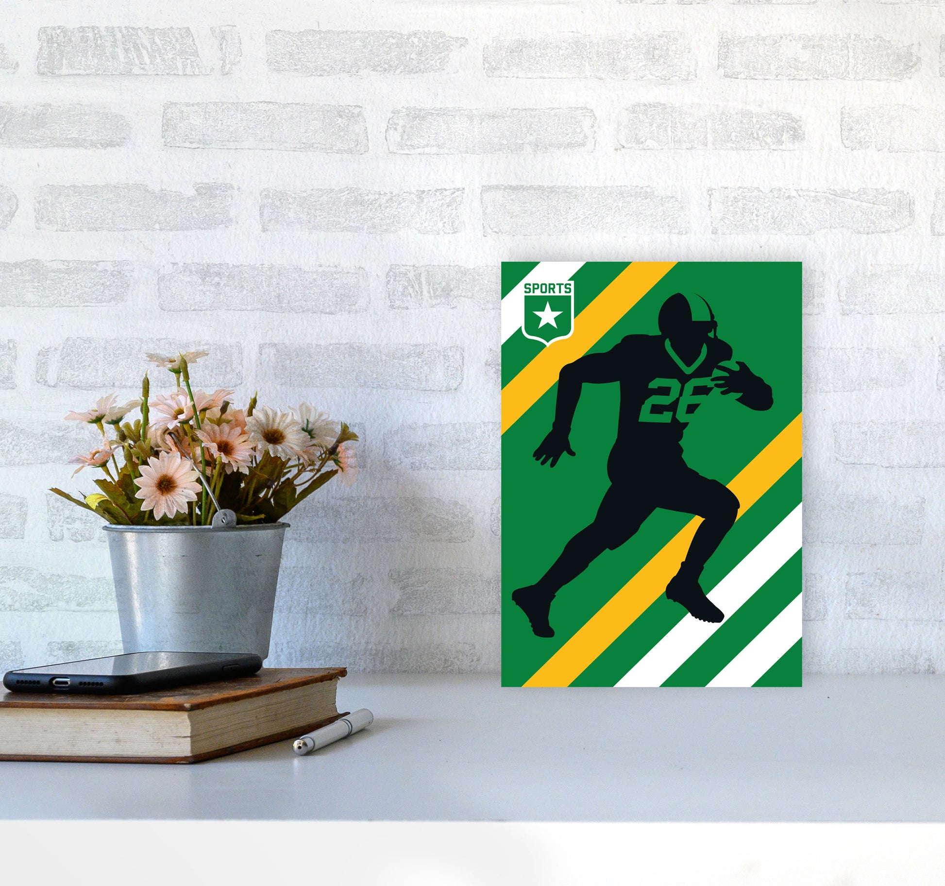 American Football Art Print by Bo Lundberg A4 Black Frame