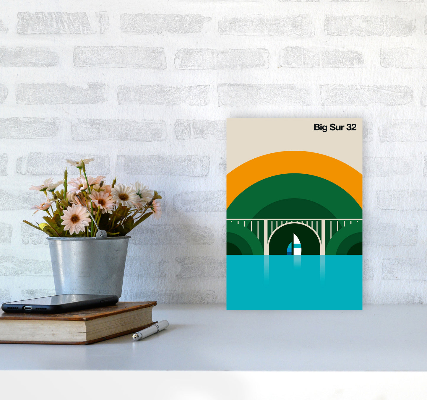 Big Sur 32 Art Print by Bo Lundberg A4 Black Frame