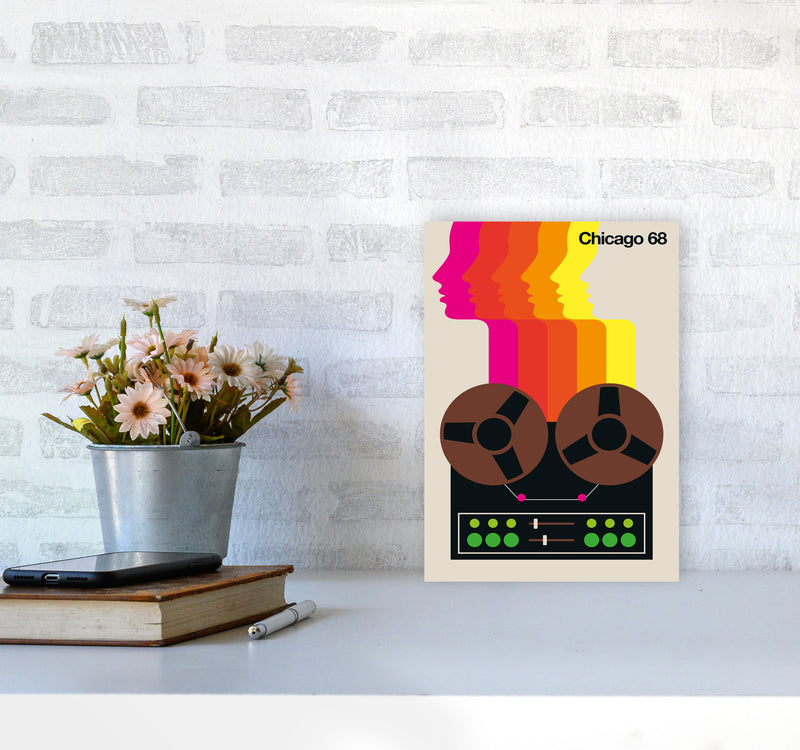 Chicago 68 Art Print by Bo Lundberg A4 Black Frame