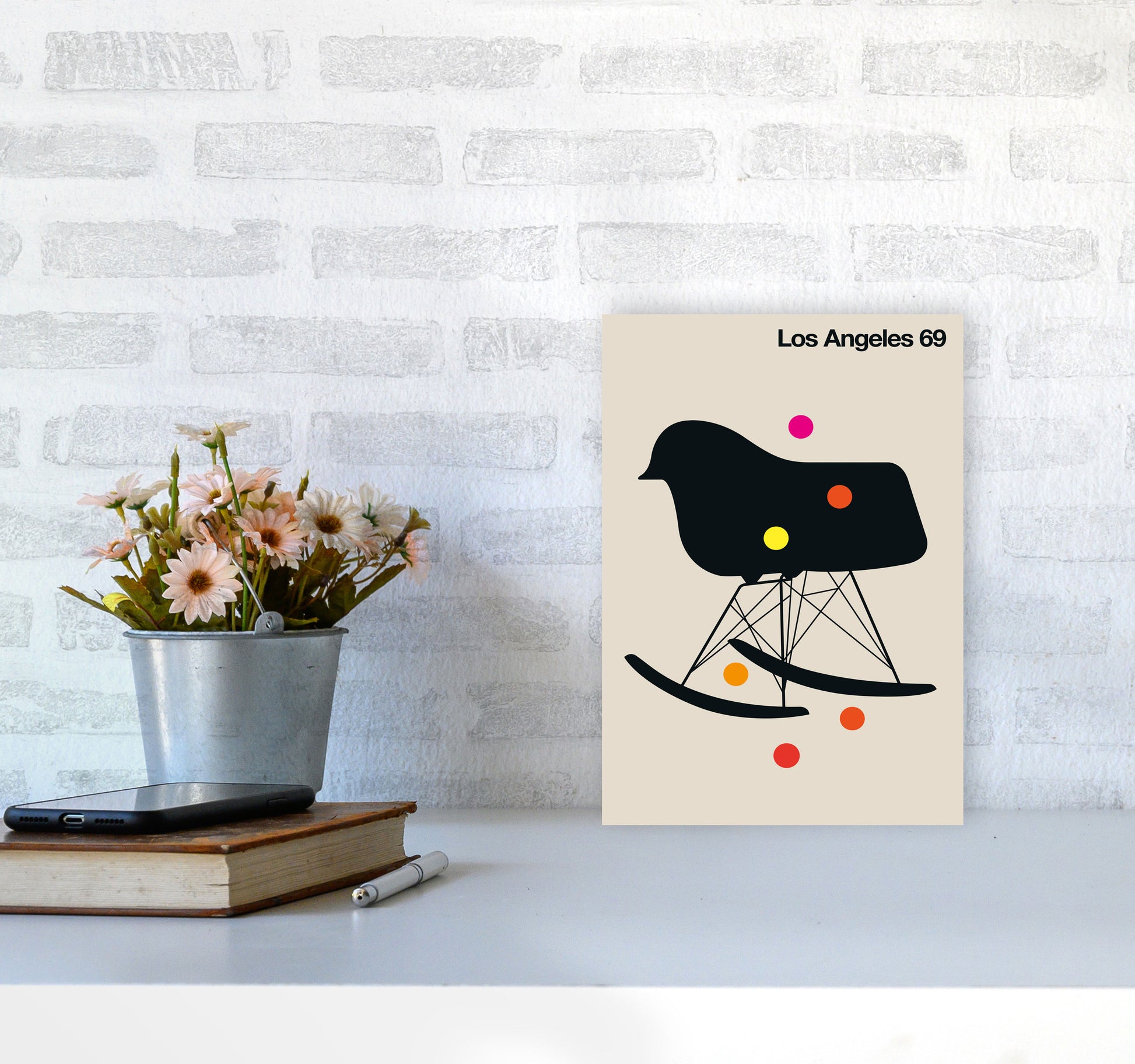 LA 69 Art Print by Bo Lundberg A4 Black Frame