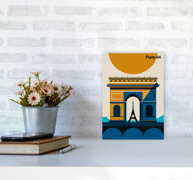 Paris 64 Art Print by Bo Lundberg A4 Black Frame
