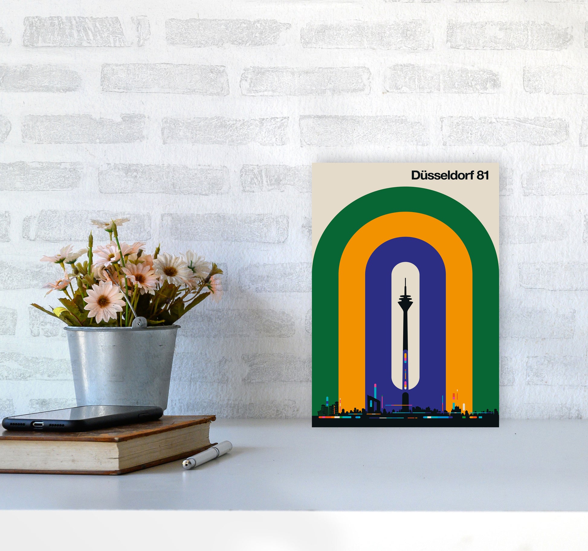 Düsseldorf 81 Art Print by Bo Lundberg A4 Black Frame