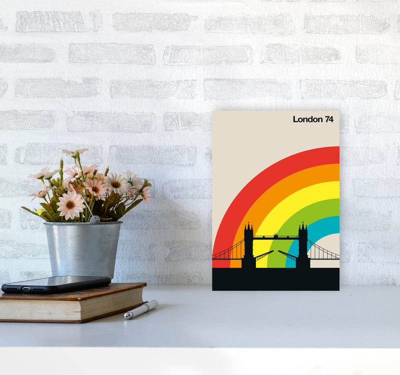 London 74 Art Print by Bo Lundberg A4 Black Frame