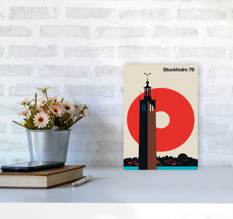 Stockholm 79 Art Print by Bo Lundberg A4 Black Frame
