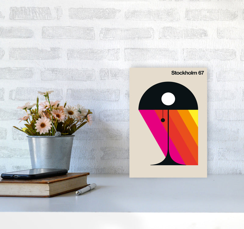 Stockholm 67 Art Print by Bo Lundberg A4 Black Frame