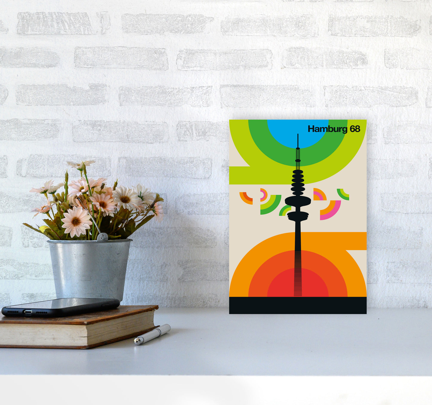 Hamburg 68 Art Print by Bo Lundberg A4 Black Frame