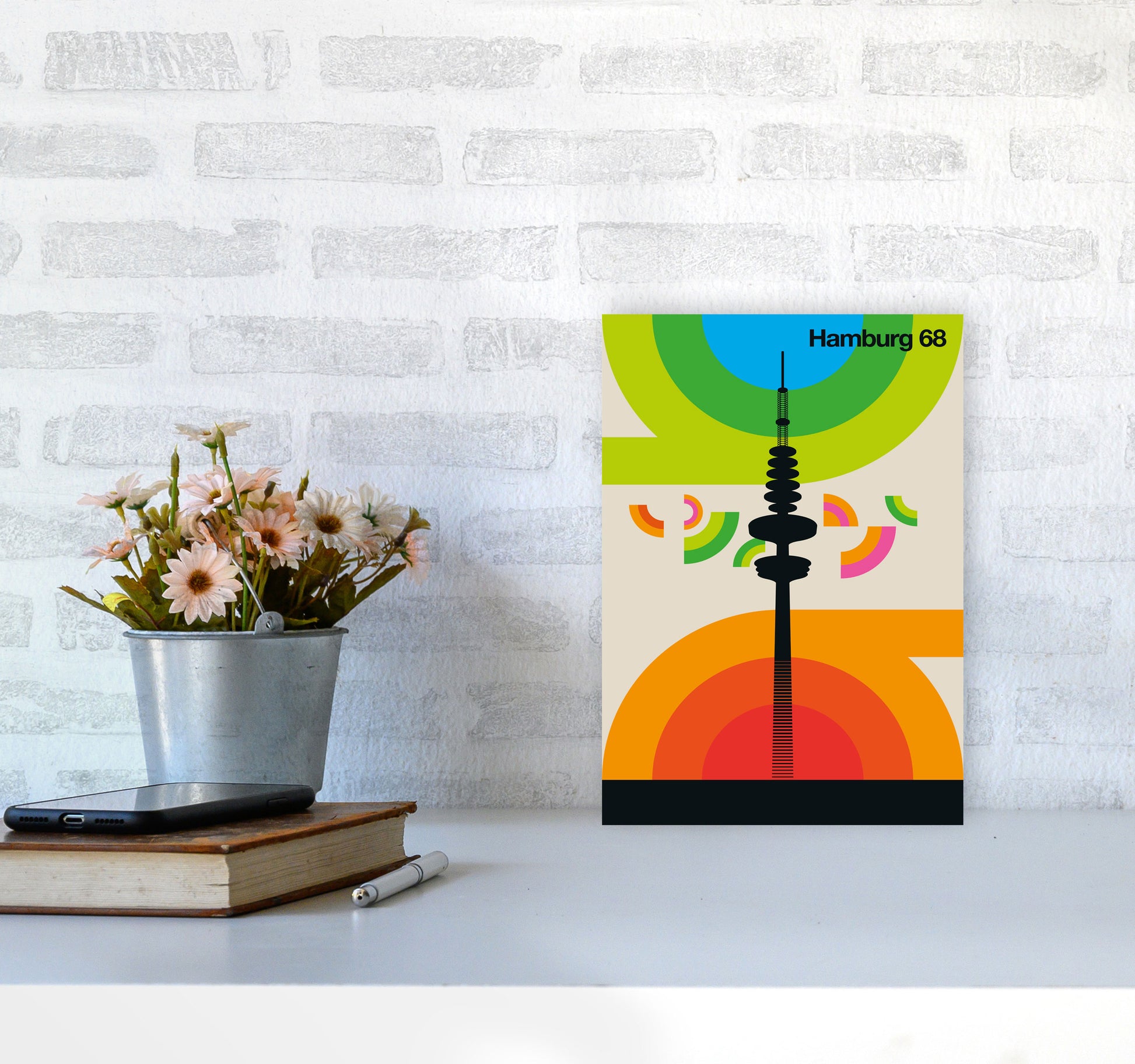 Hamburg 68 Art Print by Bo Lundberg A4 Black Frame