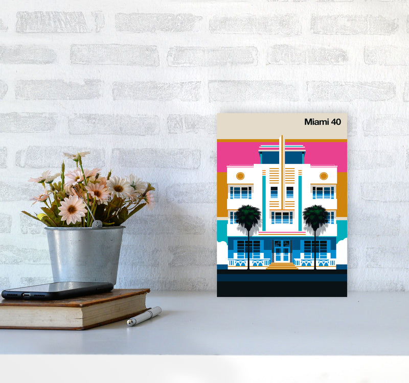 Miami 40 Art Print by Bo Lundberg A4 Black Frame