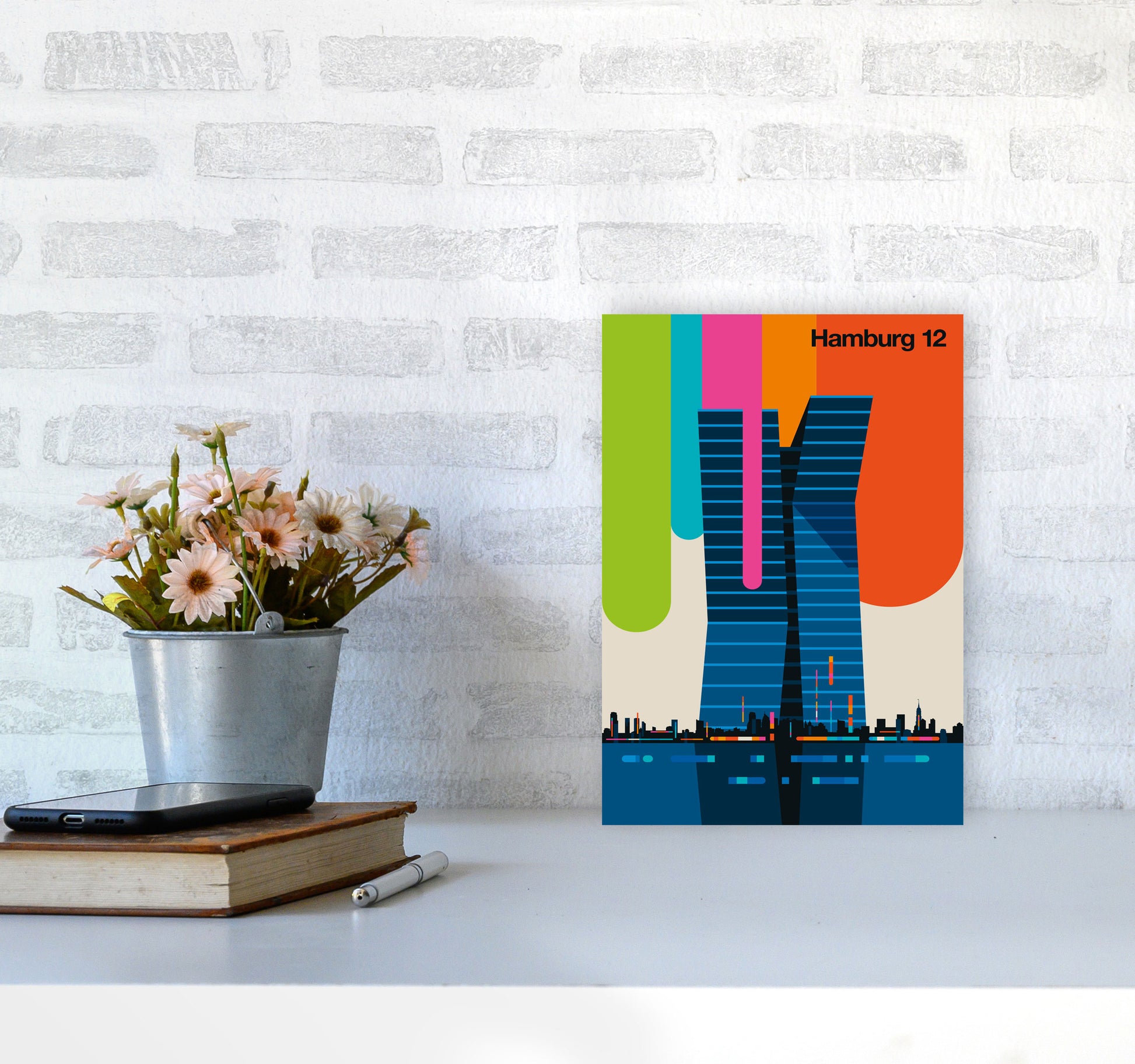 Hamburg 12 Art Print by Bo Lundberg A4 Black Frame