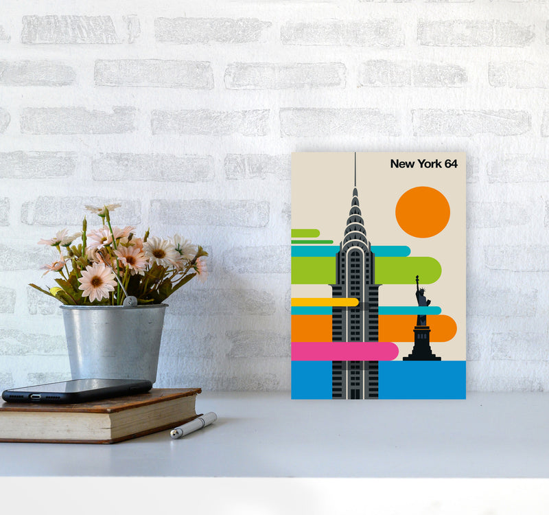 New York 64 Art Print by Bo Lundberg A4 Black Frame
