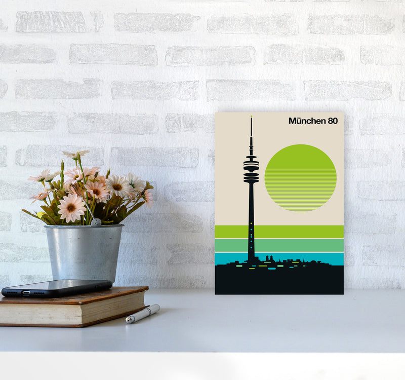 München 80 Art Print by Bo Lundberg A4 Black Frame