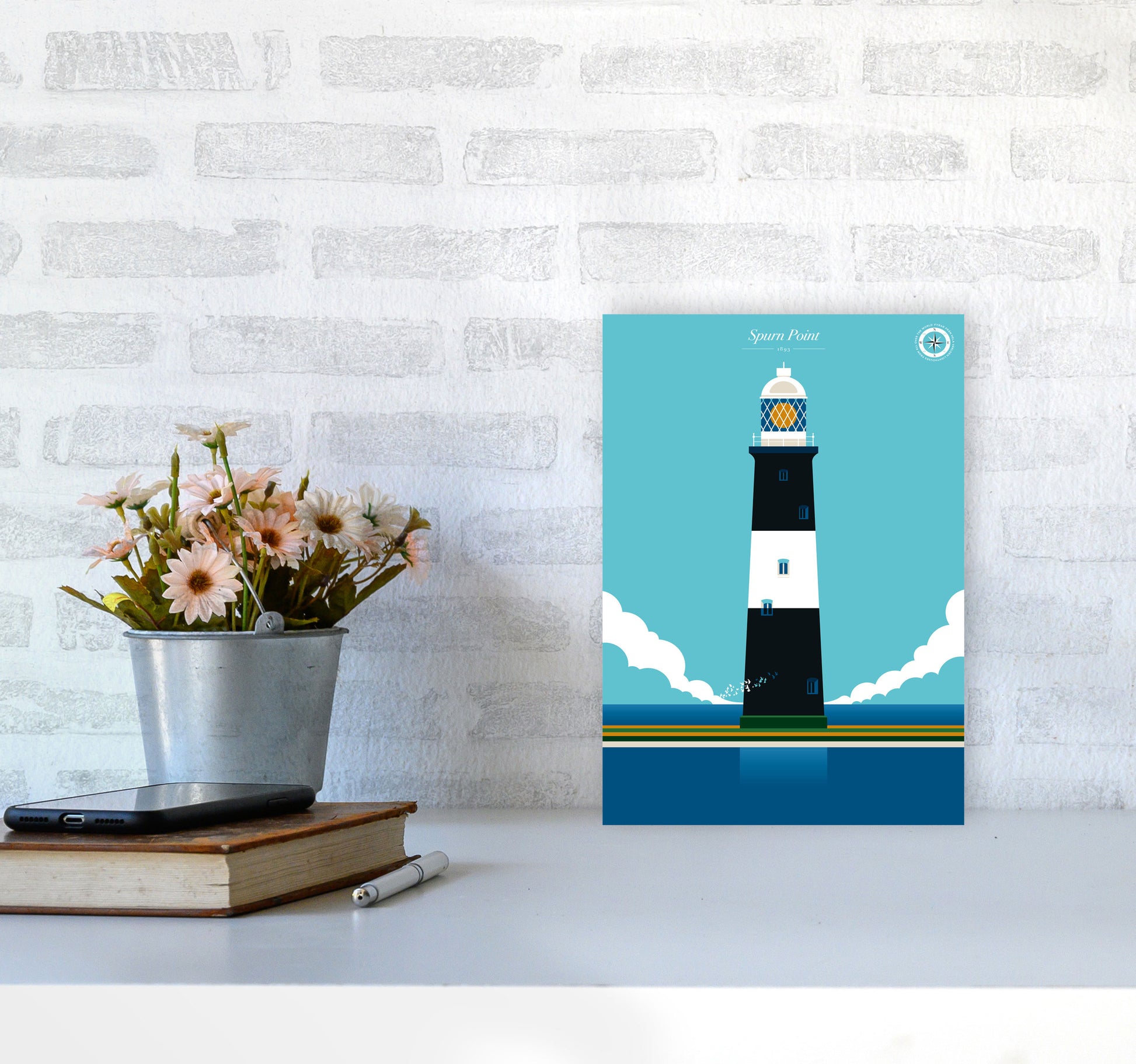 Spurn Point Art Print by Bo Lundberg A4 Black Frame