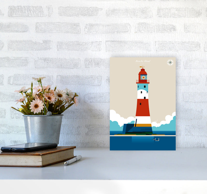 Beachy Head Art Print by Bo Lundberg A4 Black Frame