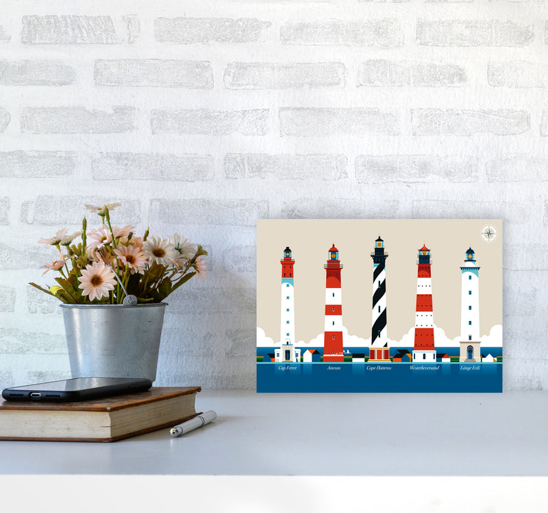 Lighthouse Island 150 Art Print by Bo Lundberg A4 Black Frame