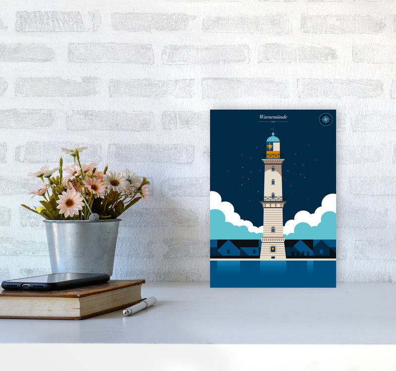 Warnemünde Art Print by Bo Lundberg A4 Black Frame