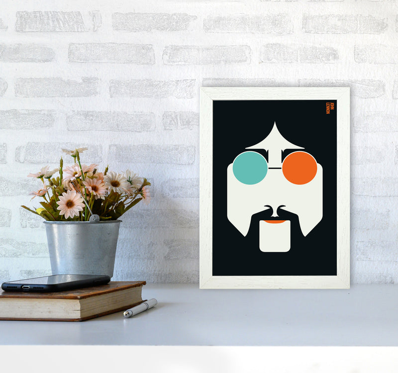 Icons John Lennon Art Print by Bo Lundberg A4 Oak Frame