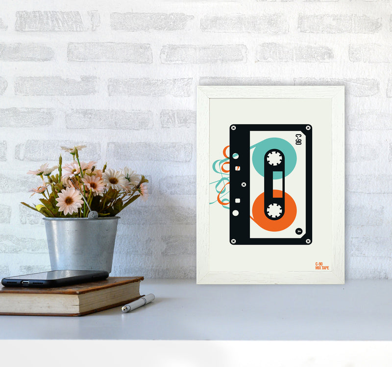 Icons Mixtape Art Print by Bo Lundberg A4 Oak Frame