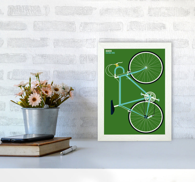Icons Bianchi Full Art Print by Bo Lundberg A4 Oak Frame