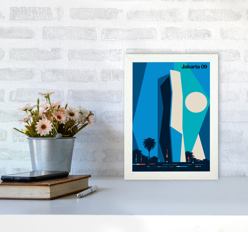 Jakarta 09 Art Print by Bo Lundberg A4 Oak Frame