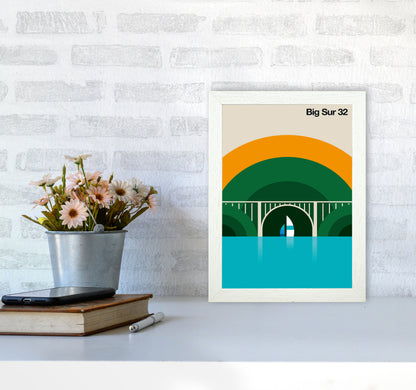 Big Sur 32 Art Print by Bo Lundberg A4 Oak Frame