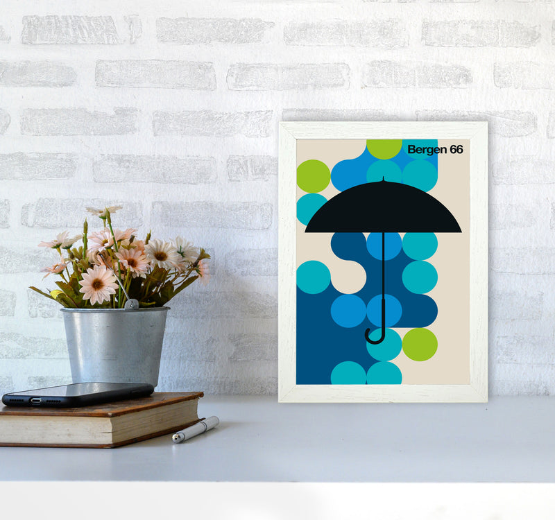Bergen 66 Art Print by Bo Lundberg A4 Oak Frame