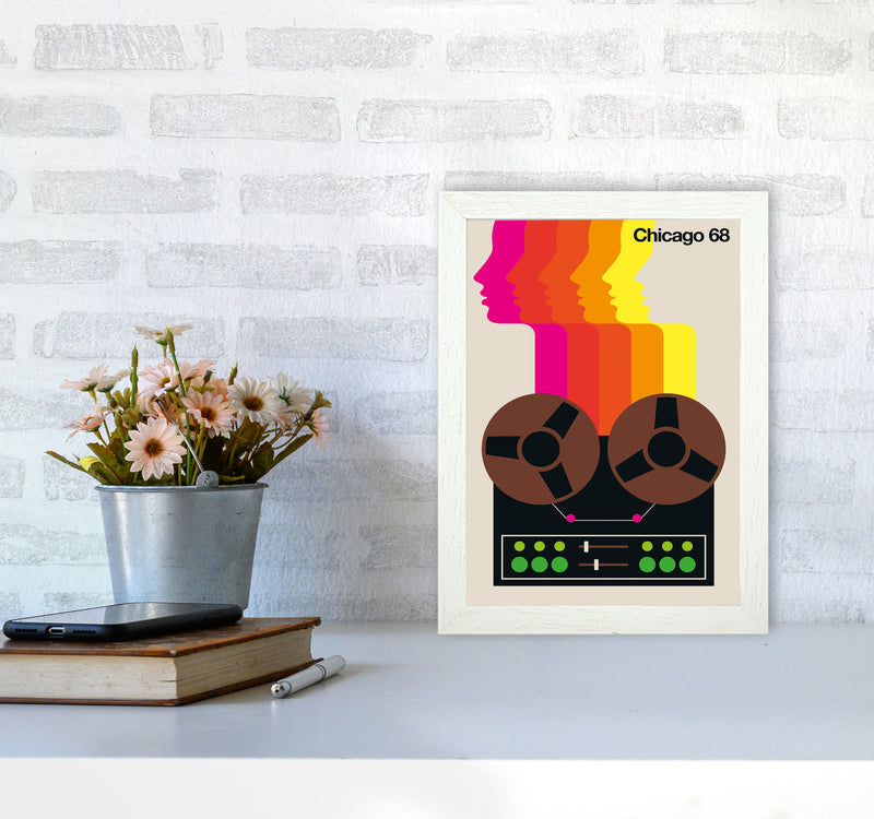 Chicago 68 Art Print by Bo Lundberg A4 Oak Frame