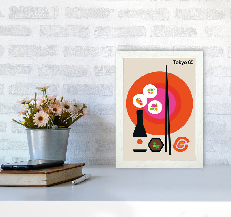 Tokyo 65 Art Print by Bo Lundberg A4 Oak Frame