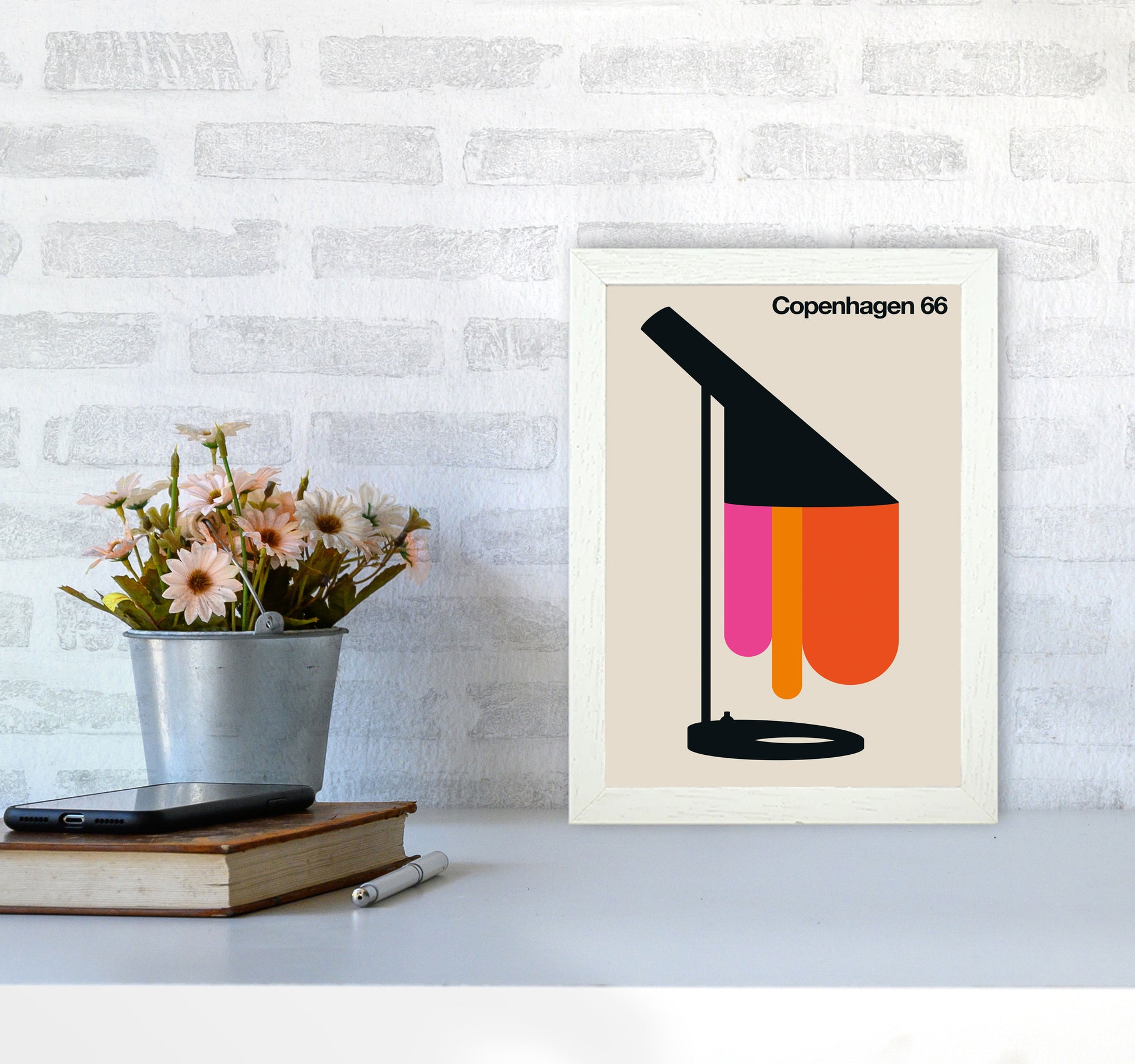 Copenhagen 66 Art Print by Bo Lundberg A4 Oak Frame