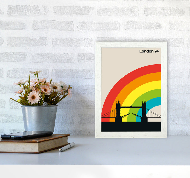 London 74 Art Print by Bo Lundberg A4 Oak Frame