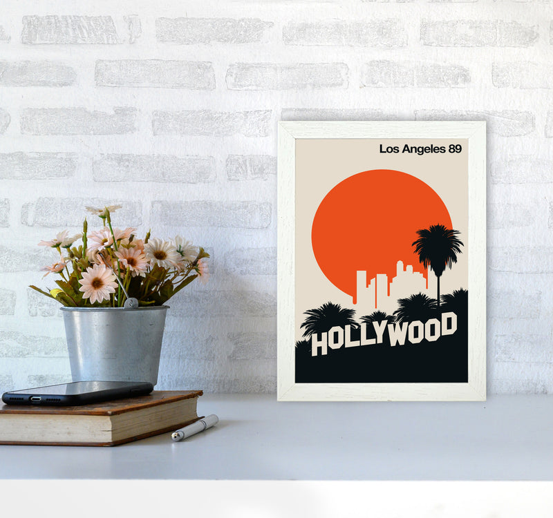 Los Angeles 89 Art Print by Bo Lundberg A4 Oak Frame