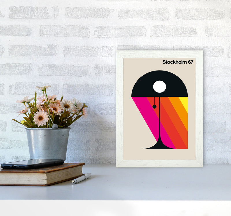 Stockholm 67 Art Print by Bo Lundberg A4 Oak Frame