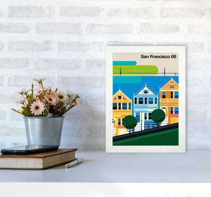 San Francisco 69 Art Print by Bo Lundberg A4 Oak Frame