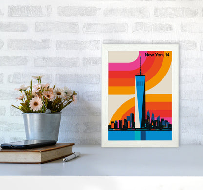 New York 14 Art Print by Bo Lundberg A4 Oak Frame