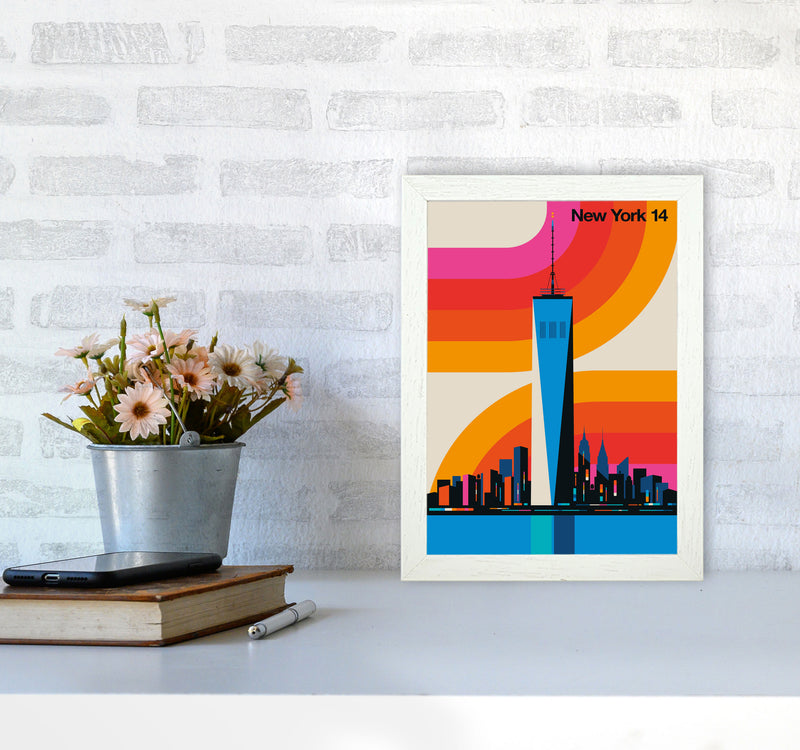 New York 14 Art Print by Bo Lundberg A4 Oak Frame