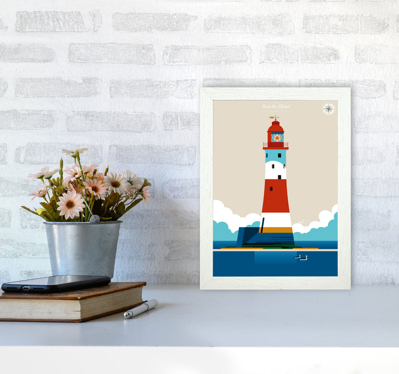 Beachy Head Art Print by Bo Lundberg A4 Oak Frame