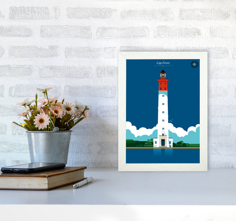 Cap Ferret Art Print by Bo Lundberg A4 Oak Frame