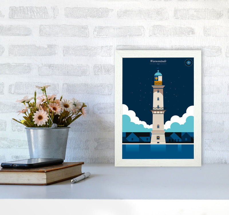 Warnemünde Art Print by Bo Lundberg A4 Oak Frame