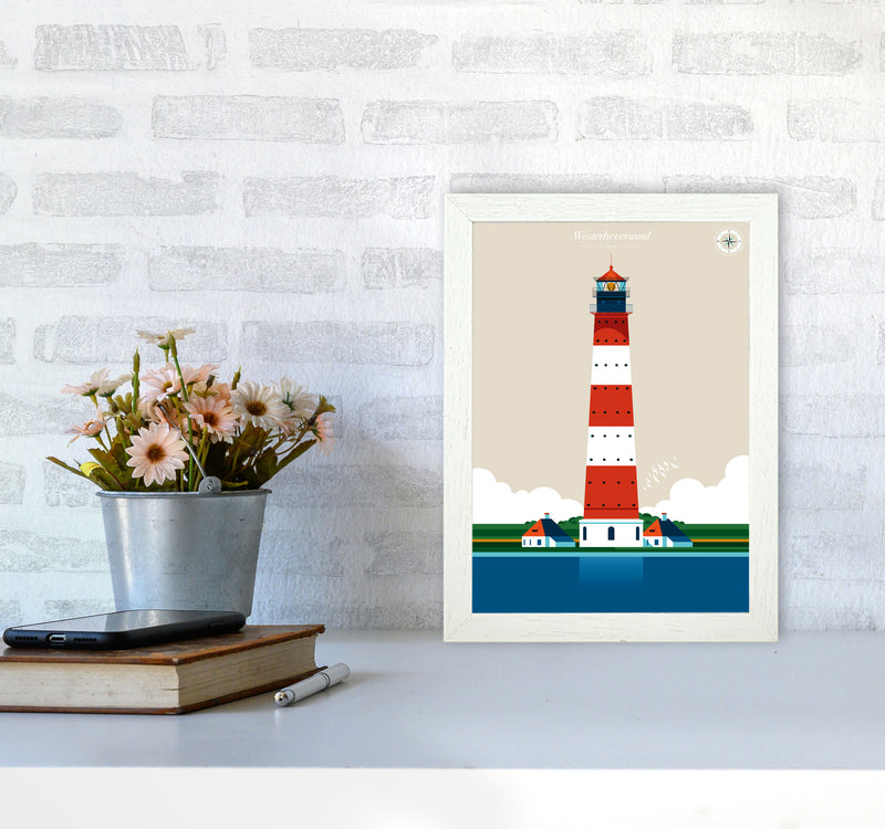 Westerheversand Art Print by Bo Lundberg A4 Oak Frame