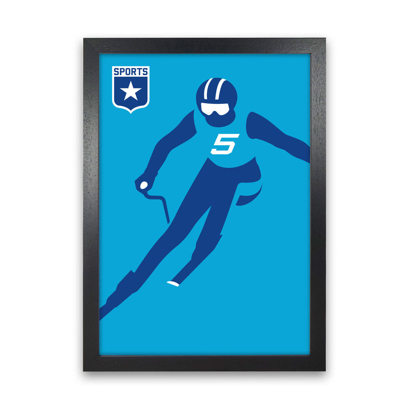 Slalom Art Print by Bo Lundberg Black Grain