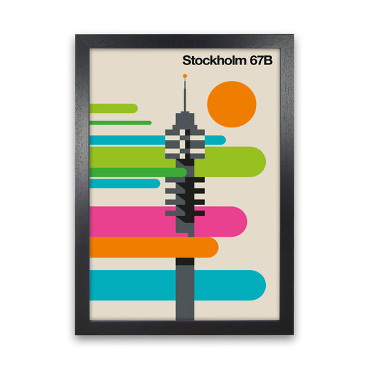 Stockholm 67B Art Print by Bo Lundberg Black Grain