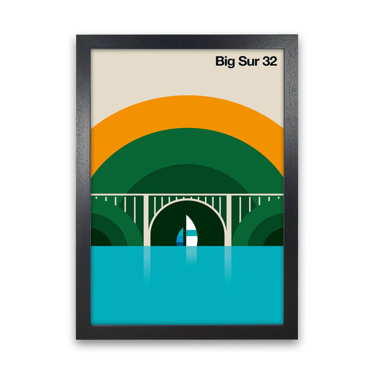 Big Sur 32 Art Print by Bo Lundberg Black Grain