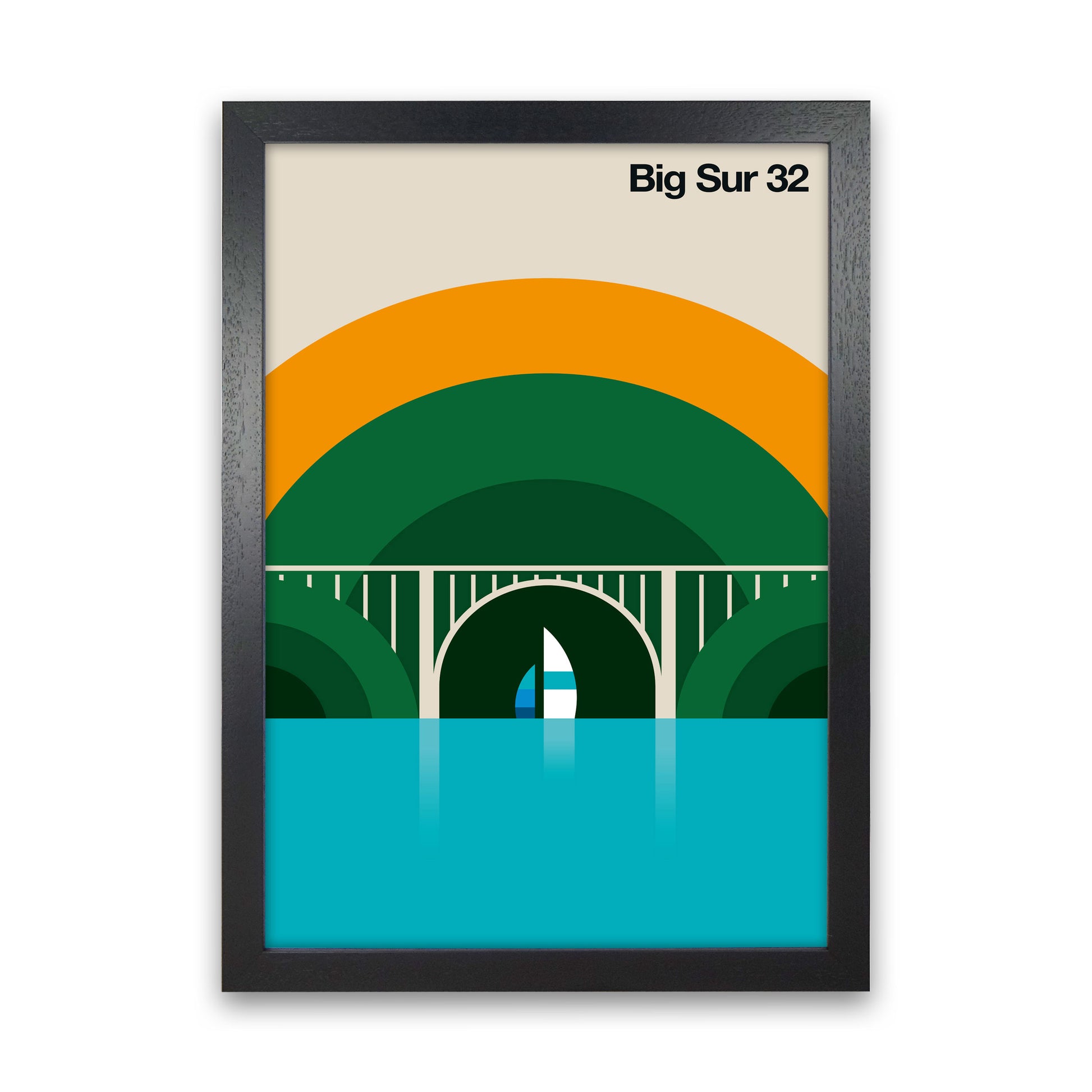 Big Sur 32 Art Print by Bo Lundberg Black Grain
