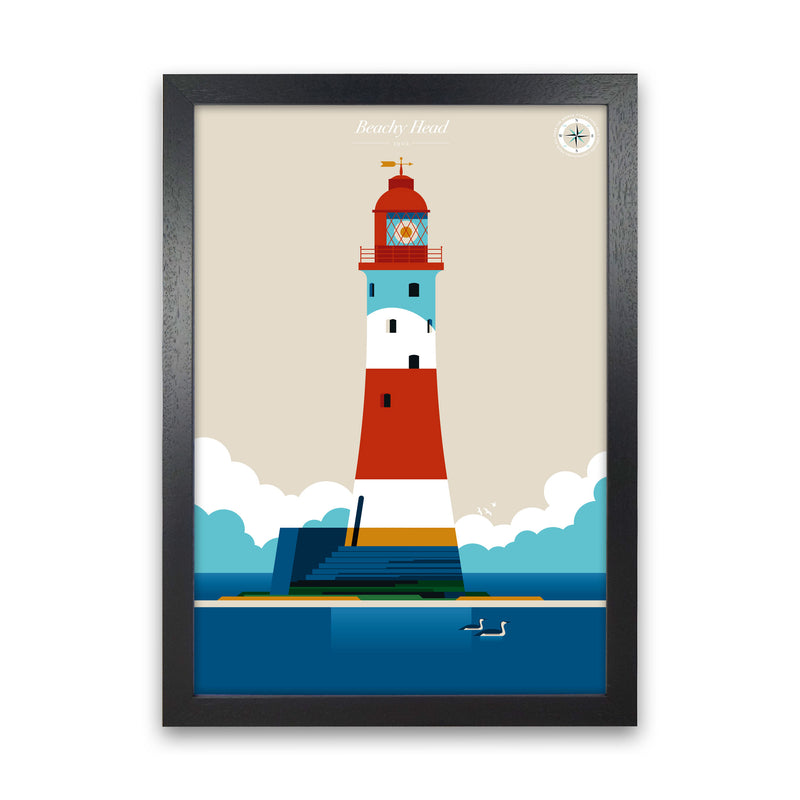 Beachy Head Art Print by Bo Lundberg Black Grain