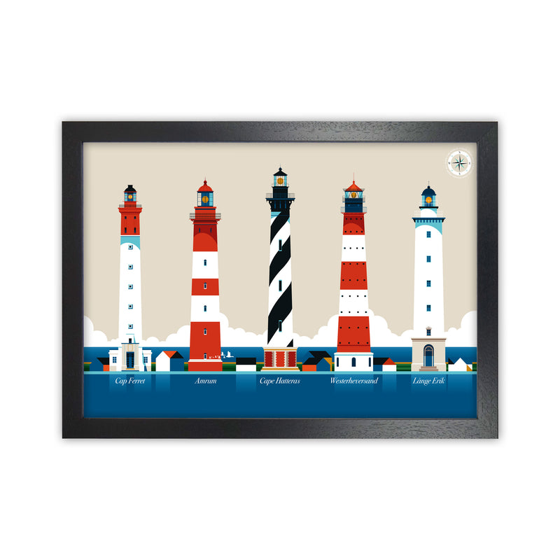 Lighthouse Island 150 Art Print by Bo Lundberg Black Grain