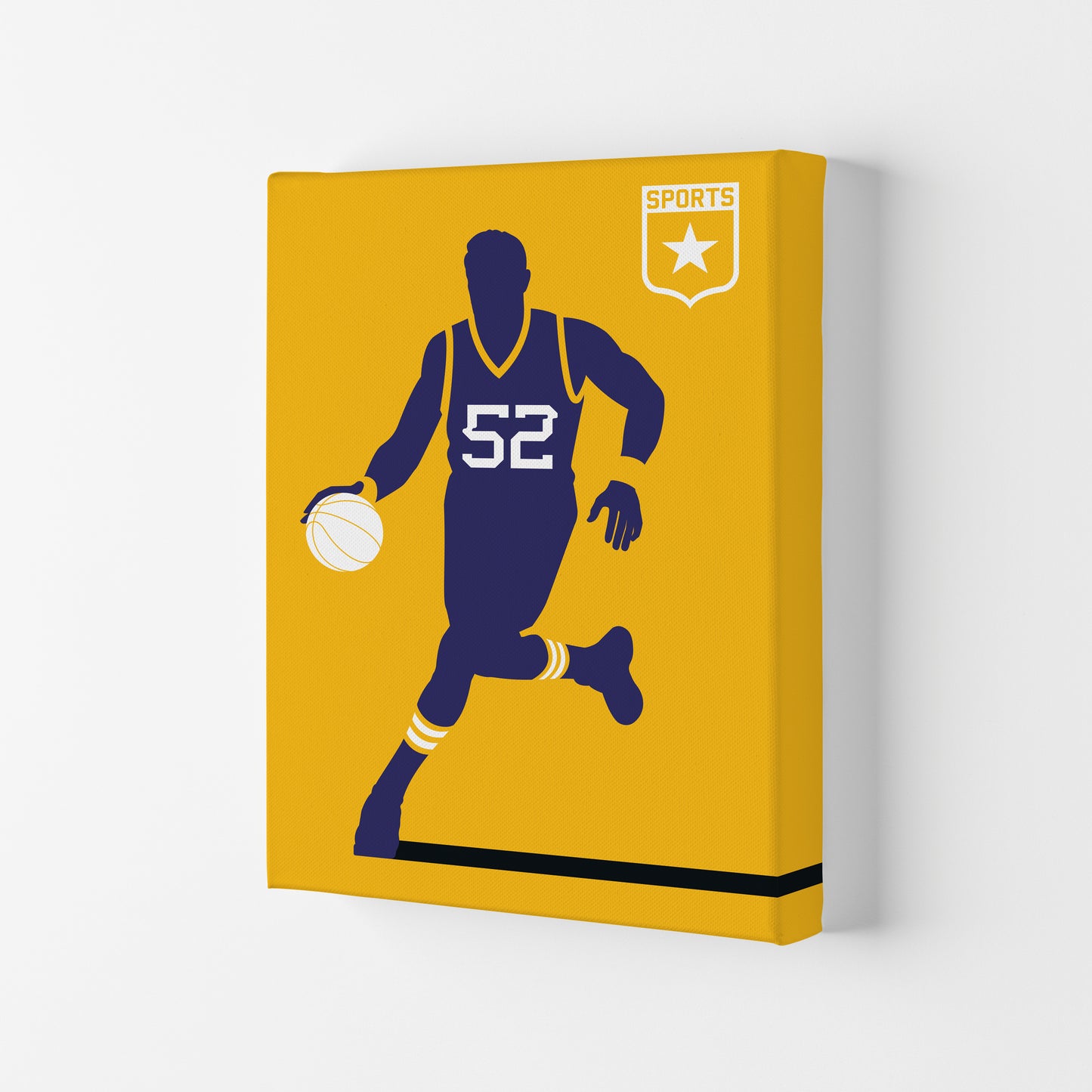 Basketball Yellow Art Print by Bo Lundberg Canvas