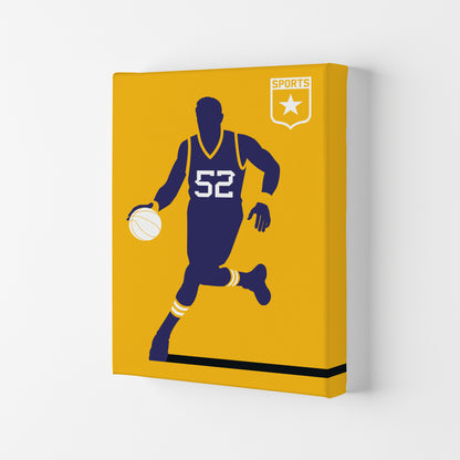 Basketball Yellow Art Print by Bo Lundberg Canvas
