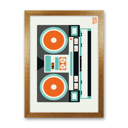 Icons Ghetto Blaster Art Print by Bo Lundberg Oak Grain